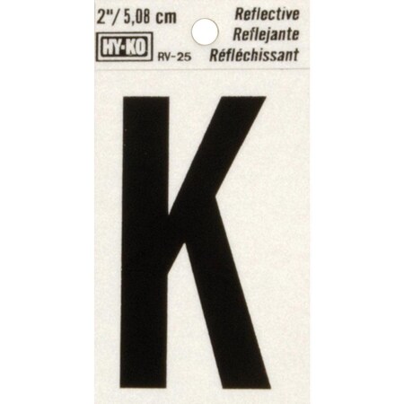 Hy-Ko Vinyl 2 In. Reflective Adhesive Letter, K RV-25/K